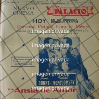 CARTEL RETRO INAUGURACION CINEMA PALACIO 1941