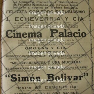 CARTEL RETRO GROVAS E INAUGURACION CINEMA PALACIO 1941