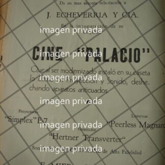 CARTEL RETRO INAUGURACION CINEMA PALACIO 1941 -4