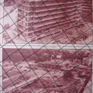 AFICHE RETRO CONSTRUCCION CENTRO MEDICO SIGLO 21 1955