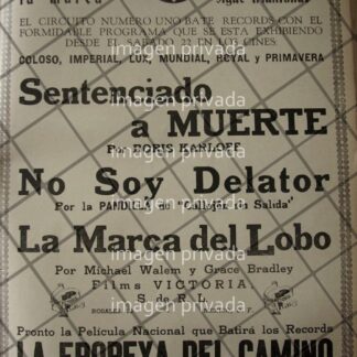 CARTEL RETRO PRODUCCIONES MONOGRAM PICTURES 1941