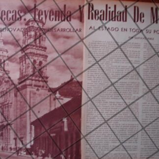 AFICHE RETRO ESTADO DE ZACATECAS Y SUS LOGROS 1956