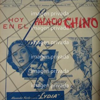 CARTEL ANTIGUO, PELICULA. LYDIA 1941 CINE PALACIO CHINO