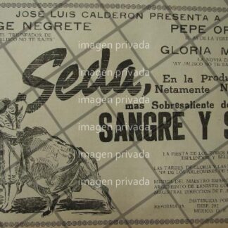 CARTELRETRO PELICULA. SEDA, SANGRE Y SOL 1941 JORGE NEGRETE