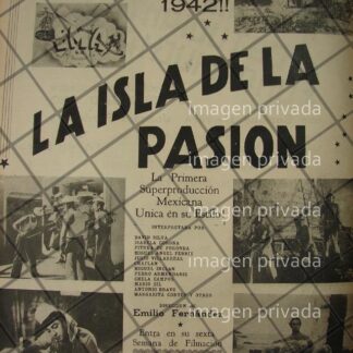 CARTEL ANTIGUO, PELICULA LA ISLA DE LA PASION 1941