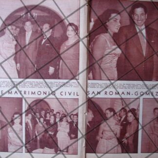 AFICHE RETRO. BODA GOMEZ SAN ROMAN 1956