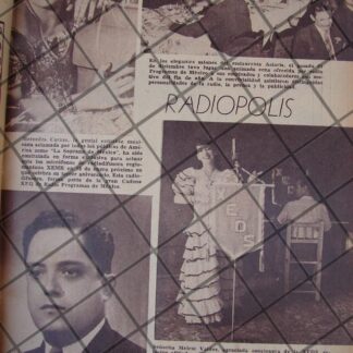 AFICHE RETRO RADIO DIFUSORA XEDS Y MERCEDEZ CARAZA 1943