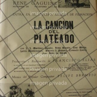 CARTEL RETRO FILMAN PELICULA LA CANCION DEL PLATEADO 1941