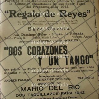 CARTEL ANTIGUO DE CINE. PRODUCCIONES ARZOS 1941