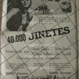 CARTEL ANTIGUO DE CINE. 40,000 JINETES 1941