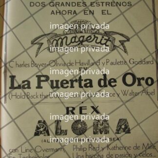 CARTEL PUBLICITARIO ANTIGUO. CINE MAGERIT Y PARAMOUNT 1941