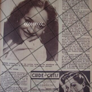 AFICHE RETRO CANTANTE AURORA ROMAN Y OTROS 1944