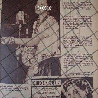 AFICHE RETRO CANTANTE MANOLITA ARRIOLA Y MAS 1944