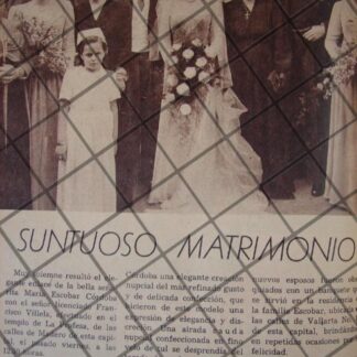 AFICHE ANTIGUO BODA VILLELA ESCOBAR 1944