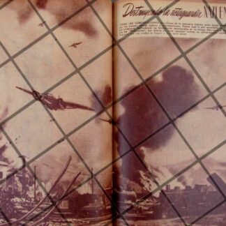 AFICHE ANTIGUO BOMBARDEO A LOS NAZIS EN ITALIA 1944