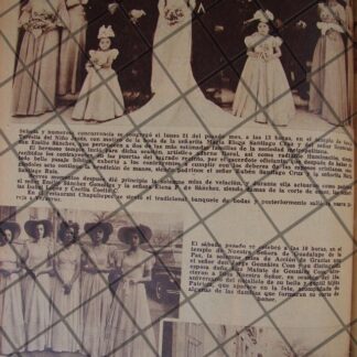 AFICHE ANTIGUO. BODA. MARIA ELENA SANTIAGO CRUZ 1944 Y OTROS