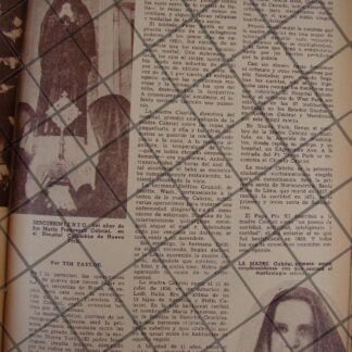 AFICHE ANTIGUO DESCUBRE ALTAR MARIA FRANCESCA CABRINI