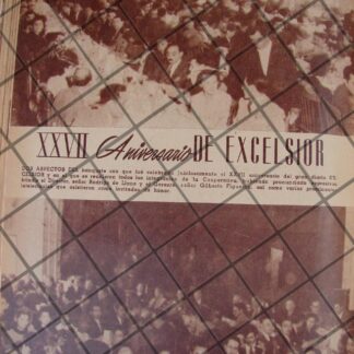AFICHE ANTIGUO 27 ANIVERSARIO DEL DIARIO EXCELSIOR 1944