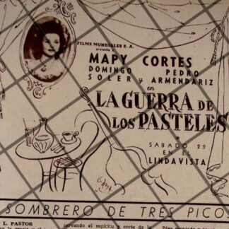 AFICHE ANTIGUO PELICULA, LA GUERRA DE LOS PASTELES 1944