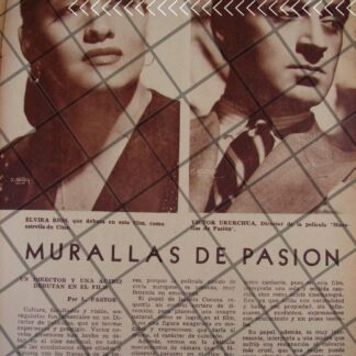 AFICHE ANTIGUO DEBUT DE ELVIRA RIOS 1944 Y VICTOR URUCHUA