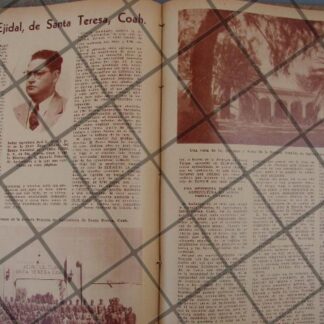 AFICHE ANTIGUO OBRAS EJIDALES, SANTA TERESA COAHUILA 1944