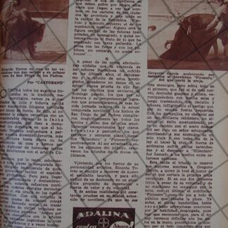 AFICHE ANTIGUO 1939 EL TORERO GREGORIO GARCIA Y MAS