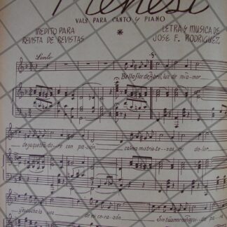 PARTITURA ANTIGUA INEDITA 1939 POR JOSE F. RODRIGUEZ, FRENESI