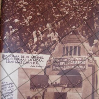 AFICHE ANTIGUO 1939 AVILA CAMACHO MONUMENTO LA REVOLUCION