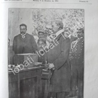 PORTADA ANTIGUA ORIGINAL  OCT 1911 LEON DE LA BARRA EMITIENDO SU VOTO /PLT