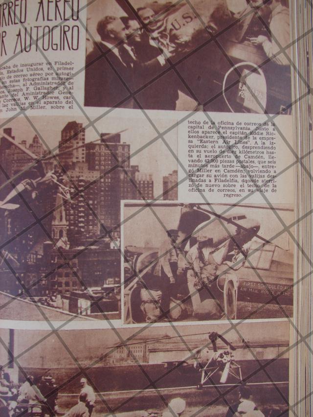 AFICHE ANTIGUO 1939 LOS PRIMEROS HELICOPTEROS (AUTOGIRO)