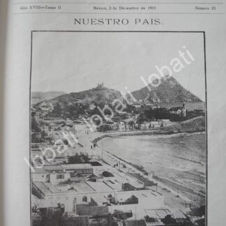 PORTADA ANTIGUA ORIGINAL  1911 PUERTO DE MAZATLAN SINALOA / LDM