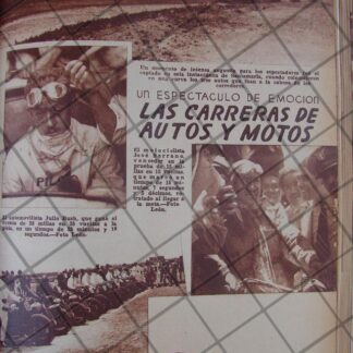 AFICHE ANTIGUO 1939 CARRERAS DE MOTOS Y AUTOS EN BALBUENA