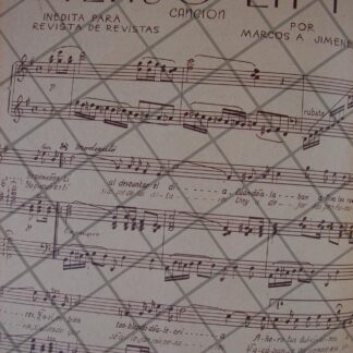 PARTITURA ANTIGUA INEDITA 1939 DE MARCOS A. JIMENEZ SOTELO /PIENSO EN TI