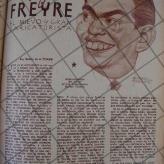 AFICHE ANTIGUO 1939 RAFAEL FREYRE, CARICATURISTA