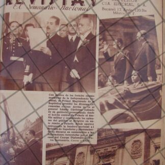 AFICHE ANTIGUO 1939 LAZARO CARDENAS EN DESFILE