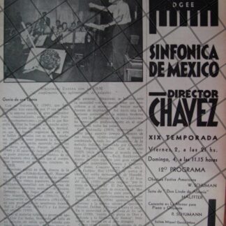 AFICHE RETRO IGOR STRAVISNKY Y ORQUESTA SINFONICA NAC. 1946