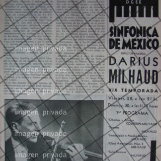 AFICHE RETRO ORQUESTA SINFONICA CARLOS CHAVEZ Y ALBERT SPALDING