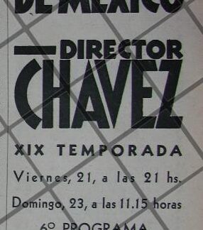 AFICHE RETRO ORQUESTA SINFONICA CARLOS CHAVEZ & ALBERT SPALDING