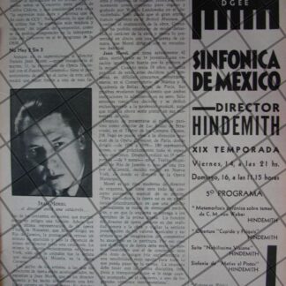 AFICHE RETRO ORQUESTA SINFONICA CARLOS CHAVEZ & JEAN MOREL