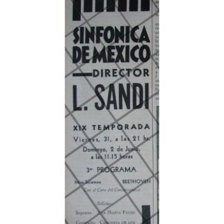 AFICHE RETRO ORQUESTA SINFONICA & LUIS SANDI 1946