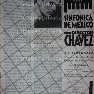 AFICHE RETRO ORQUESTA SINFONICA & WITOLD MALCUZYNSKI 1946