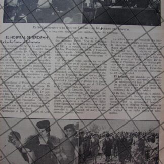 AFICHE RETRO INAUGURAN HOSPITAL NICOLAS BRAVO EN TEPEXPAN 1946