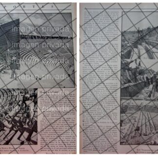 AFICHE RETRO CONSTRUYEN PLAZA DE TOROS MEXICO 1946