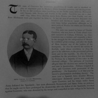 AFICHE ANTIGUO ESTADO DE GUERRERO Y ANTONIO MERCENARIO 1897