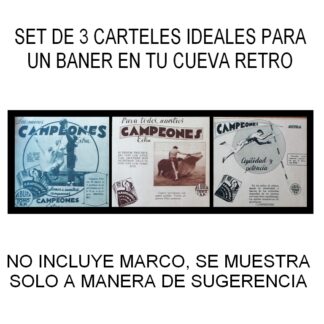CARTEL ANTIGUO ORIGINAL DE SET DE 3 CARTELES CIGARRERA EL BUEN TONO, 1940s