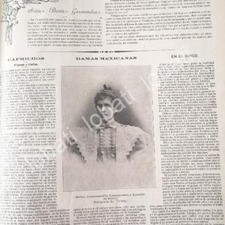 CARTEL ANTIGUO ORIGINAL DE CONCEPCION LASCURAIN LANDA 1898 FOTO DE VALLETO HERMANOS /ASM