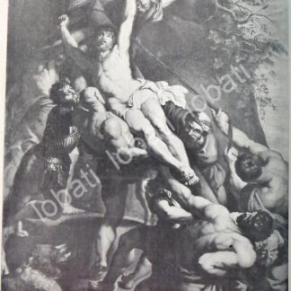 GRABADO ANTIGUO 1898 LA ELEVACION EN LA CRUZ . DE RUBENS. /RLG ARTE SACRO