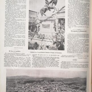 GRABADO ANTIGUO, ZACATECAS, MONUMENTO A GONZALEZ ORTEGA 1898