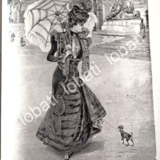 GRABADO ANTIGUO MODAS DE 1898 TRAJE PARISIENSE & MAS