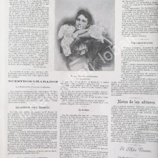 CARTEL ANTIGUO ORIGINAL DE FANNY CAÑEDO BATIZ. DE MAZATLAN, SINALOA 1898 Y MAS NOTAS /ASM